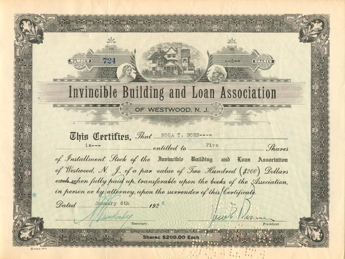 Invincible Building and Loan Association of Westwood, N.J.